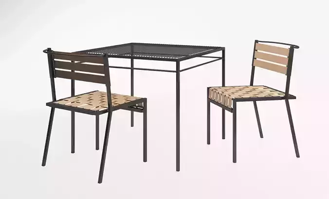 Stephen Kenn Sk dining chair and Sk dining table 3D model