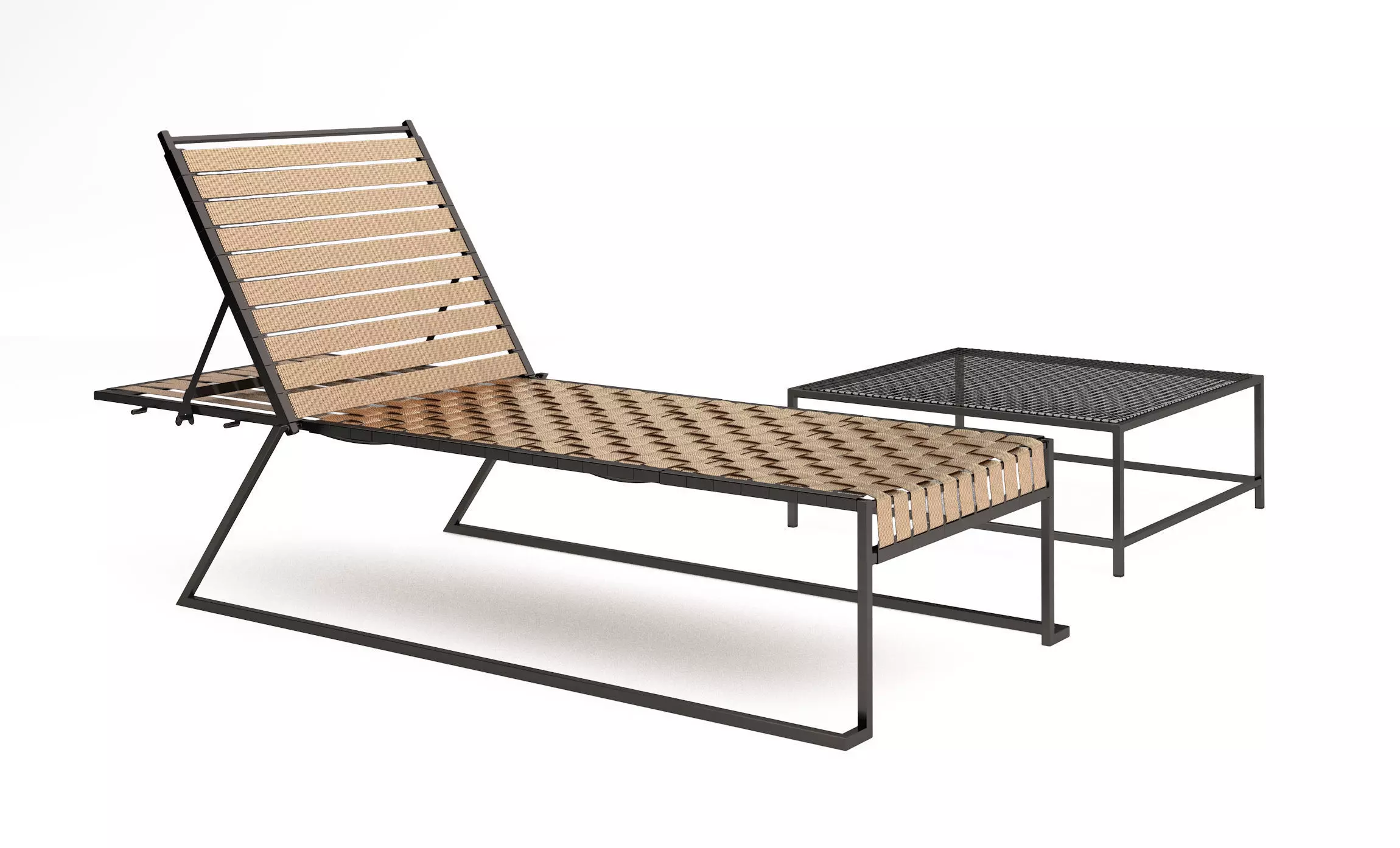 Stephen Kenn Sk pool chaise lounge and Sk coffee table 3D model_0