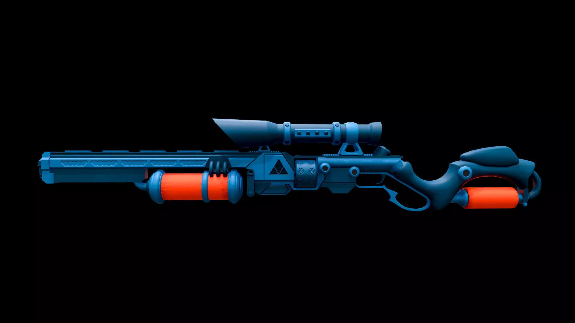 Future Sniper-Rifle Low-poly 3D model_0