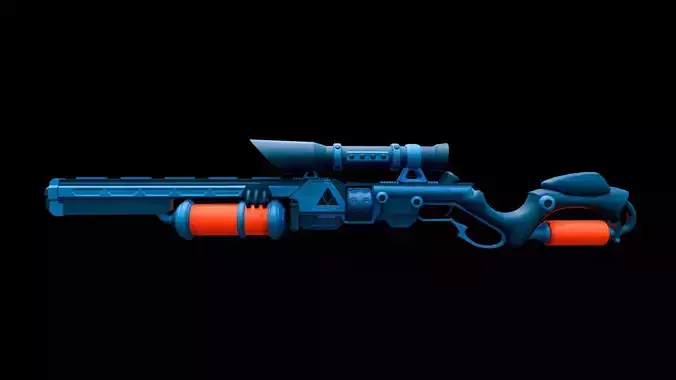 Future Sniper-Rifle Low-poly 3D model