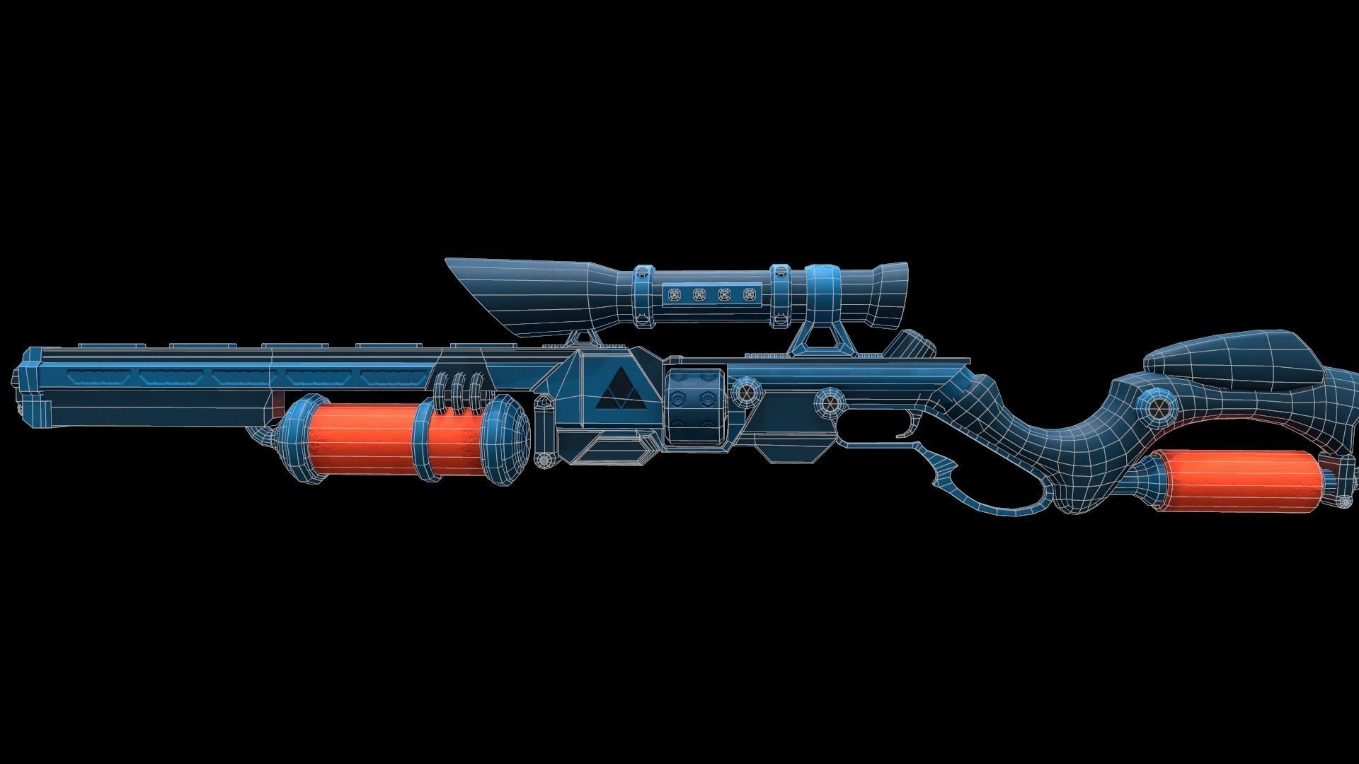 Future Sniper-Rifle Low-poly 3D model_1