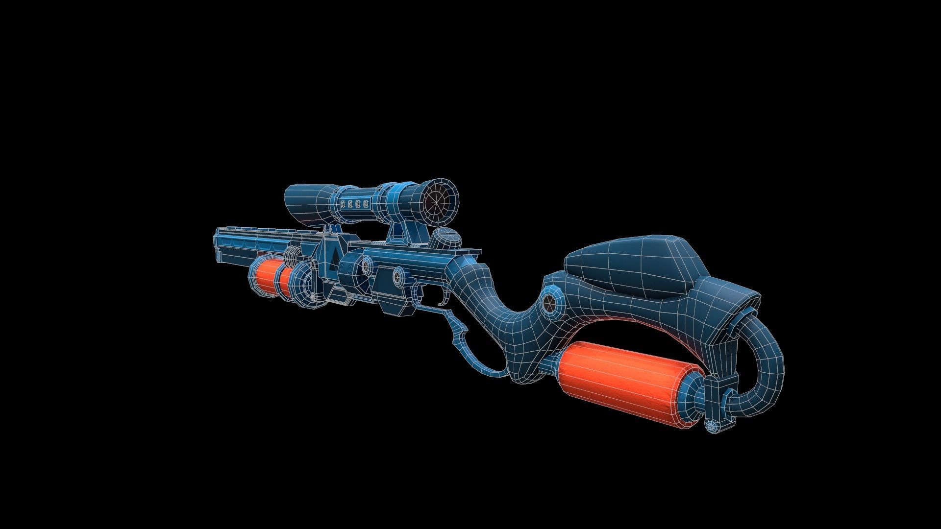 Future Sniper-Rifle Low-poly 3D model_5