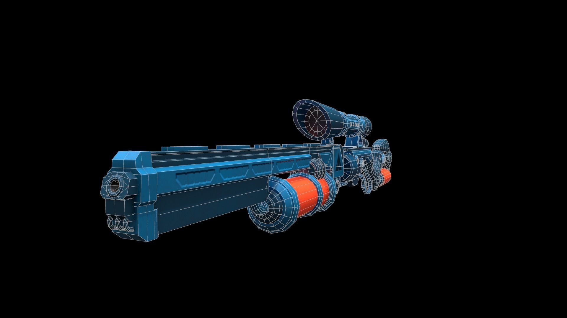 Future Sniper-Rifle Low-poly 3D model_3