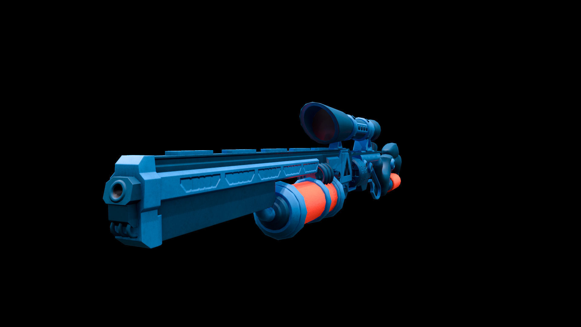 Future Sniper-Rifle Low-poly 3D model_2