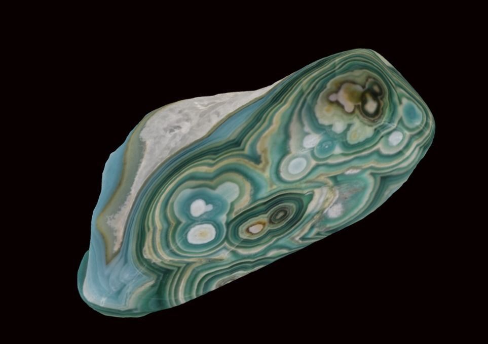 Agate gem green 20 3D model_1