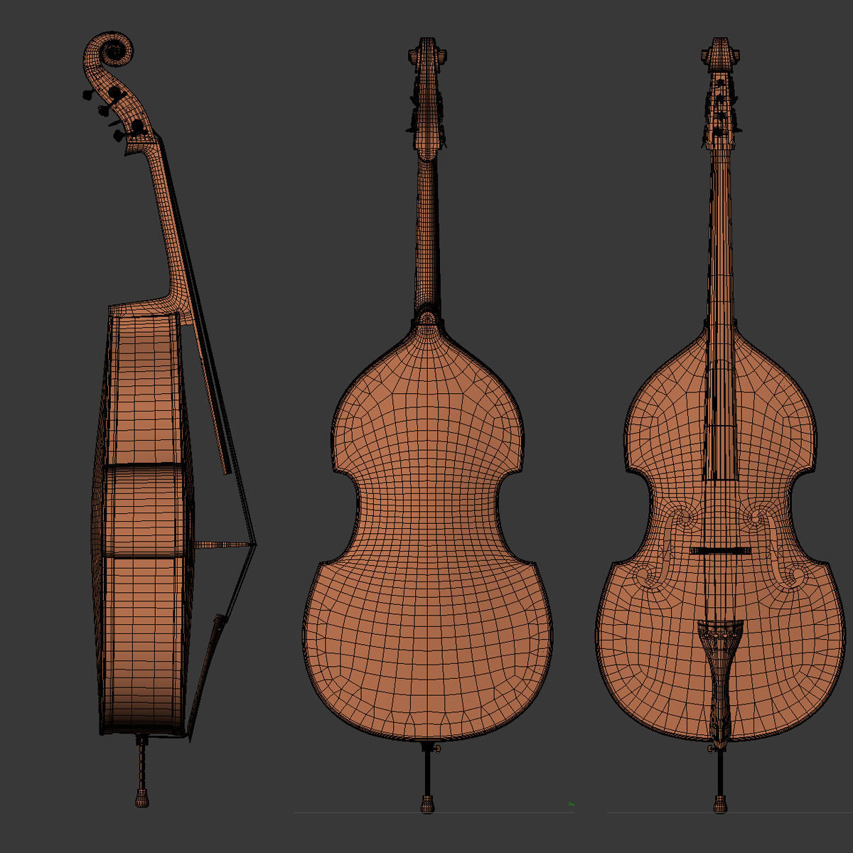 Contrabass double bass 3D model_17