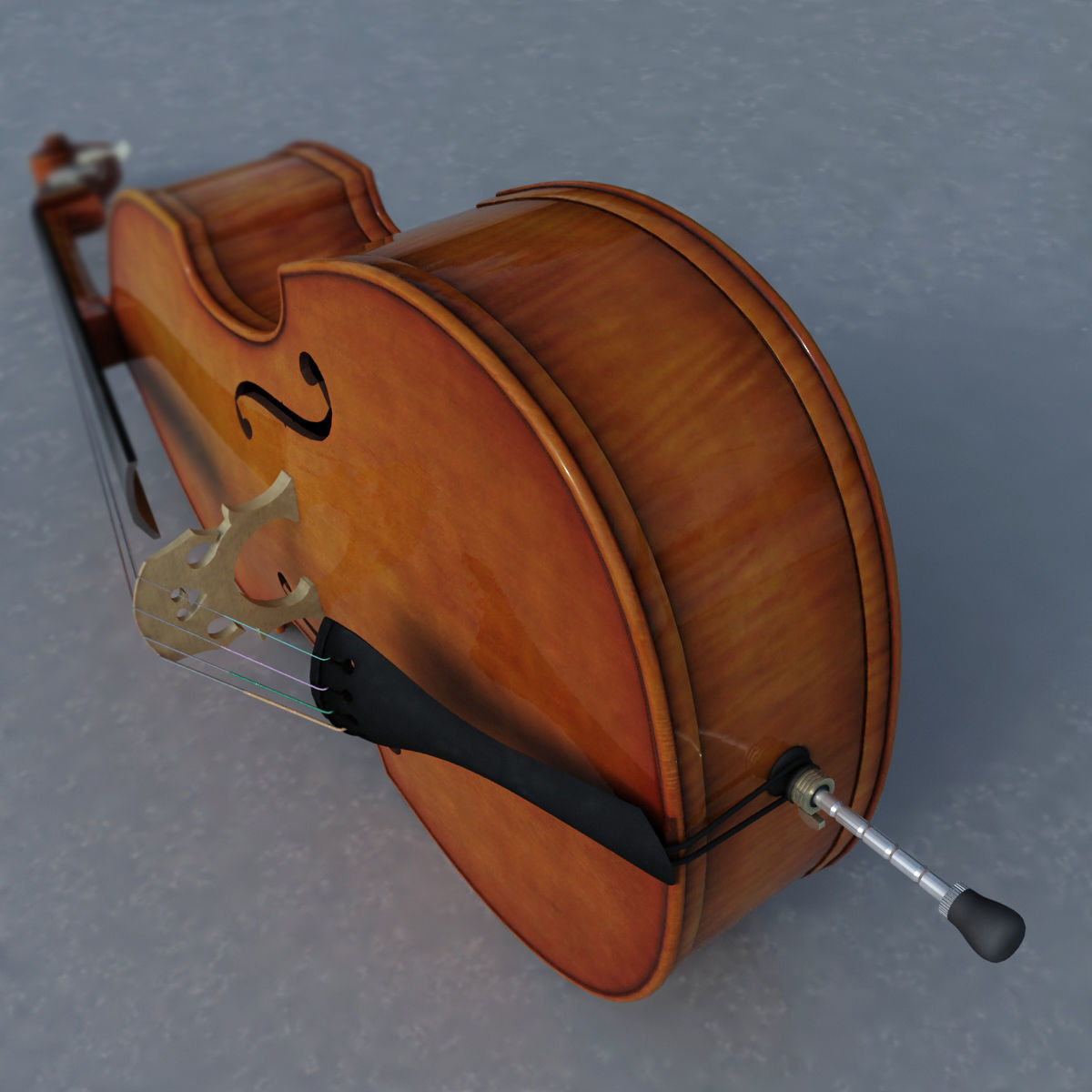 Contrabass double bass 3D model_3