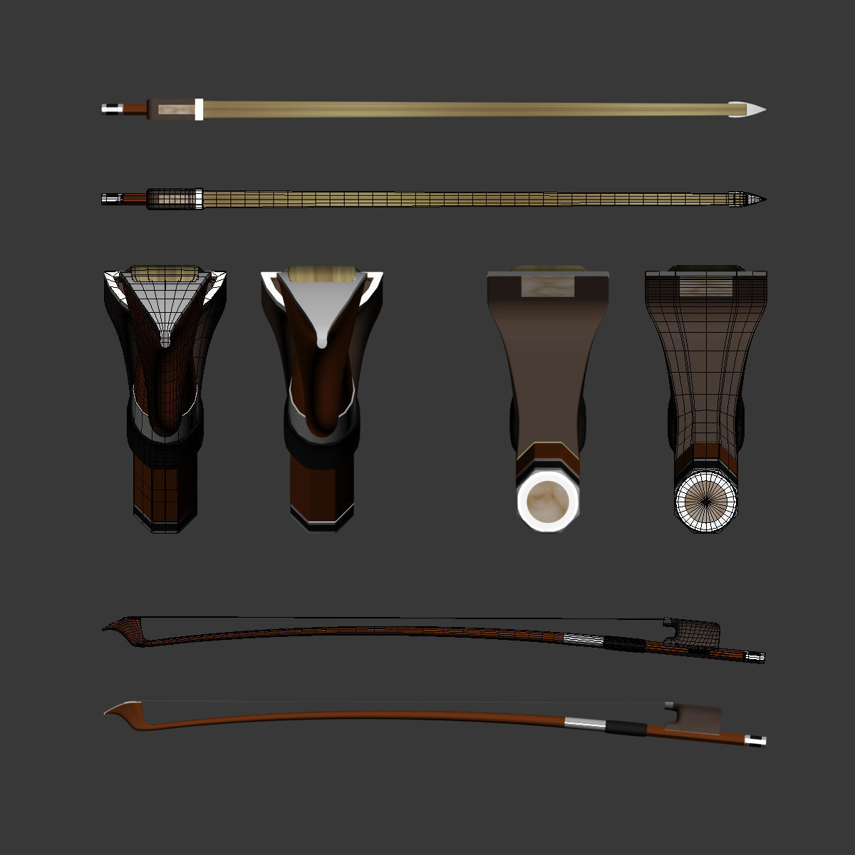 Contrabass double bass 3D model_19