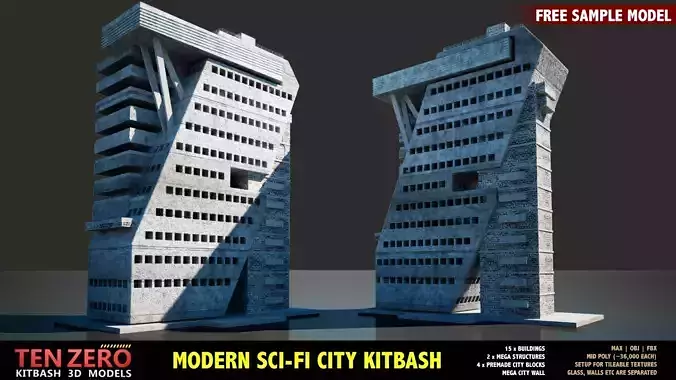 FREE MODERN SCI-FI BUILDING Free 3D model
