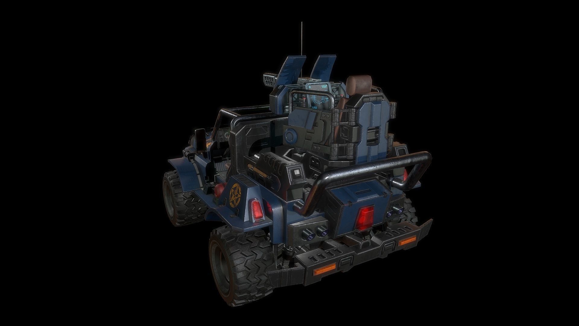 Jeep LowPoly fallout Low-poly 3D model_5