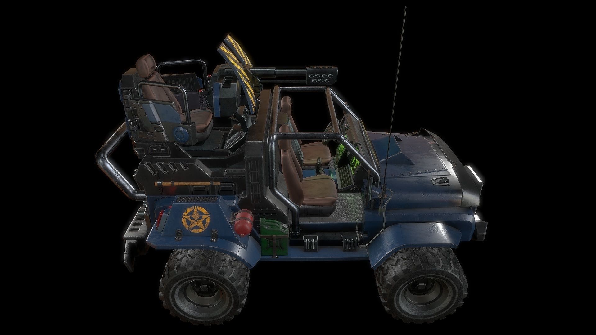 Jeep LowPoly fallout Low-poly 3D model_12