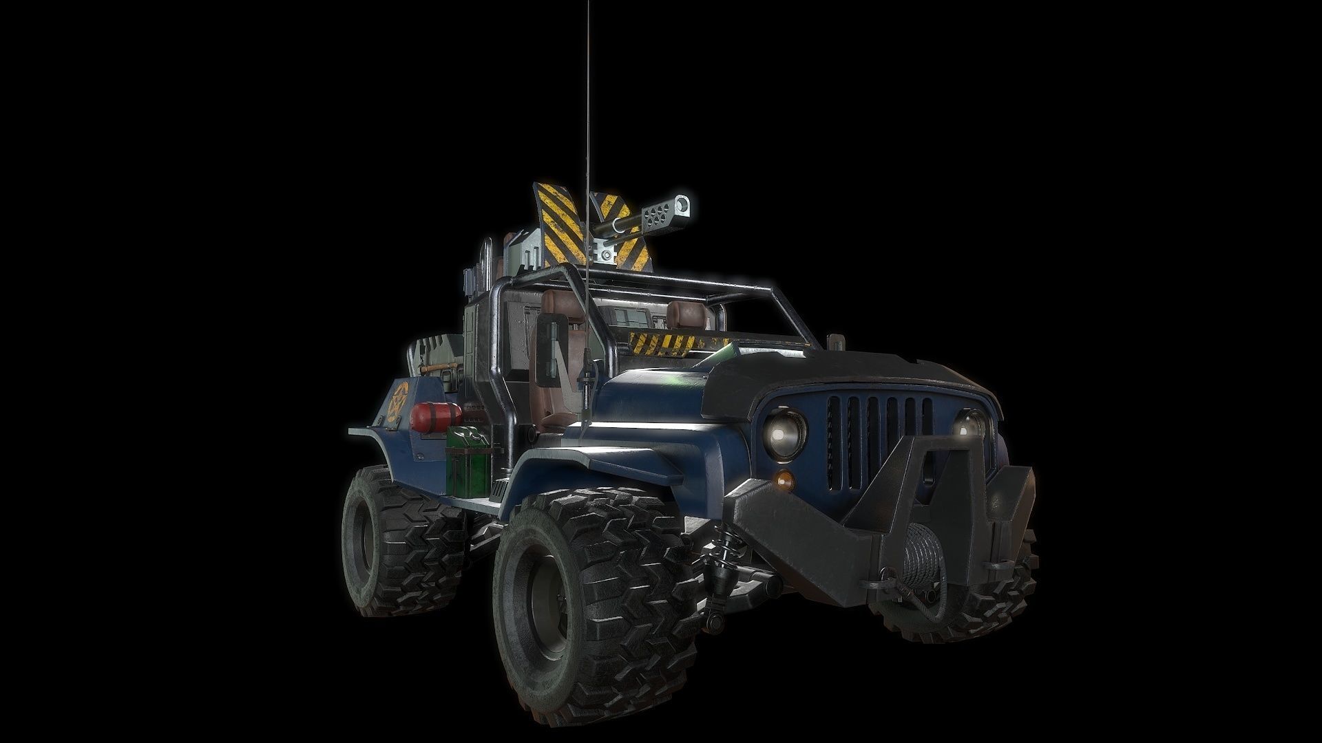 Jeep LowPoly fallout Low-poly 3D model_9