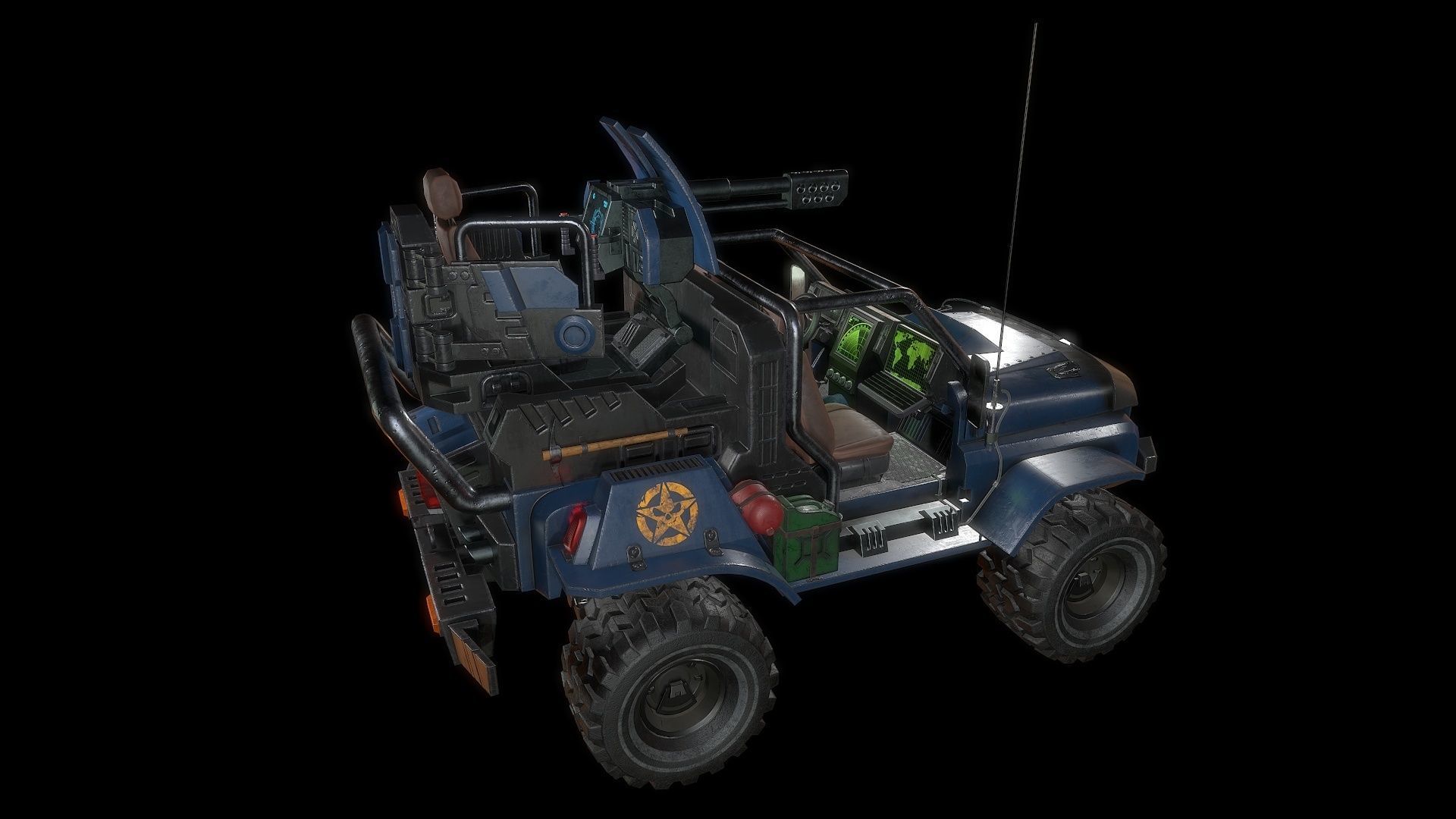 Jeep LowPoly fallout Low-poly 3D model_7