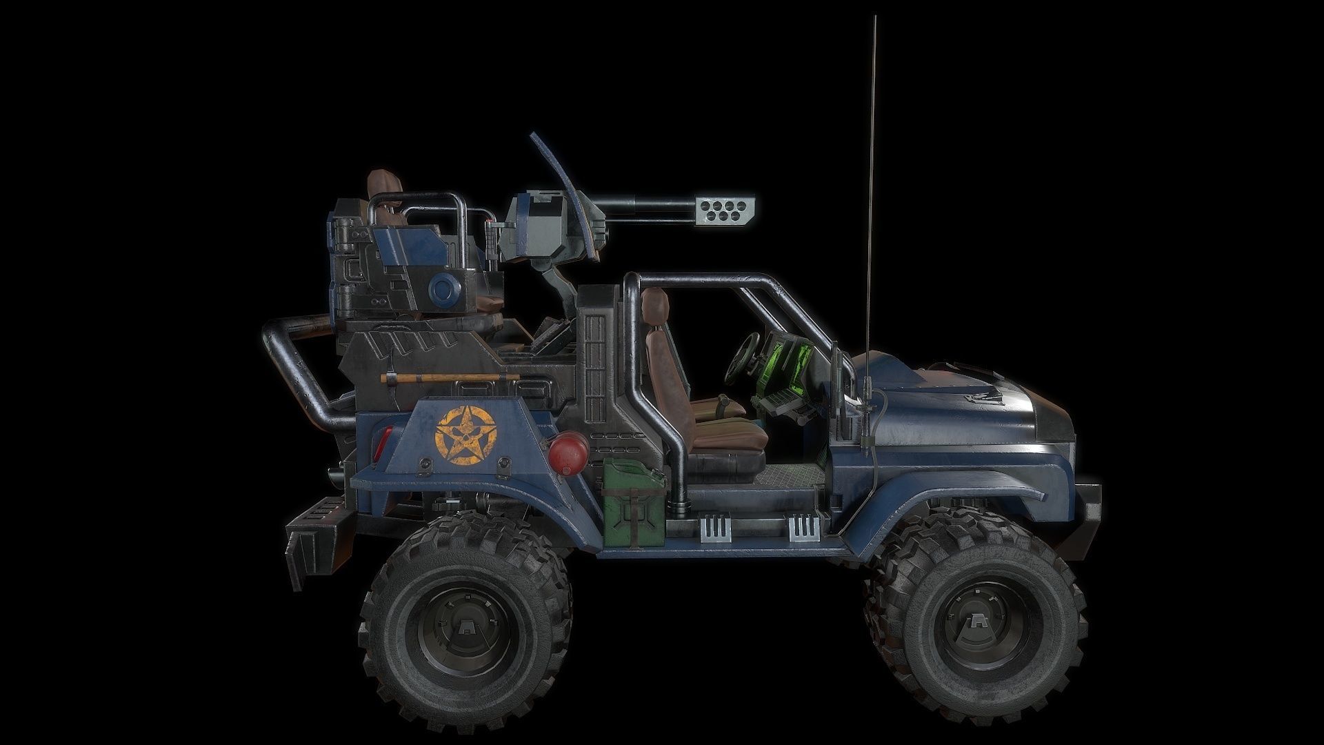 Jeep LowPoly fallout Low-poly 3D model_8