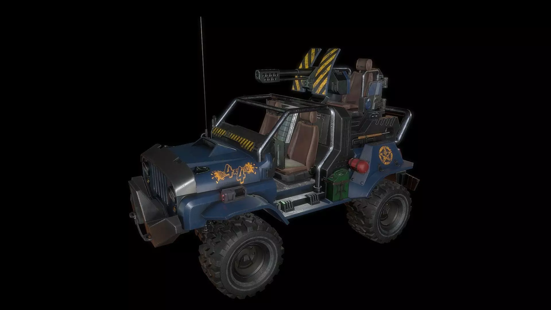 Jeep LowPoly fallout Low-poly 3D model_0