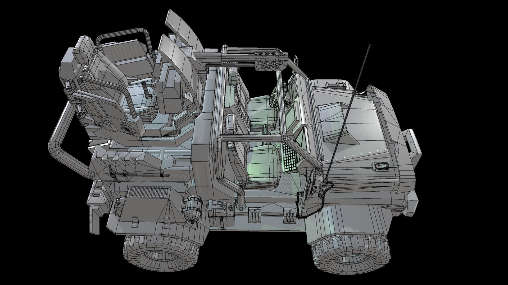 Jeep LowPoly fallout Low-poly 3D model_15