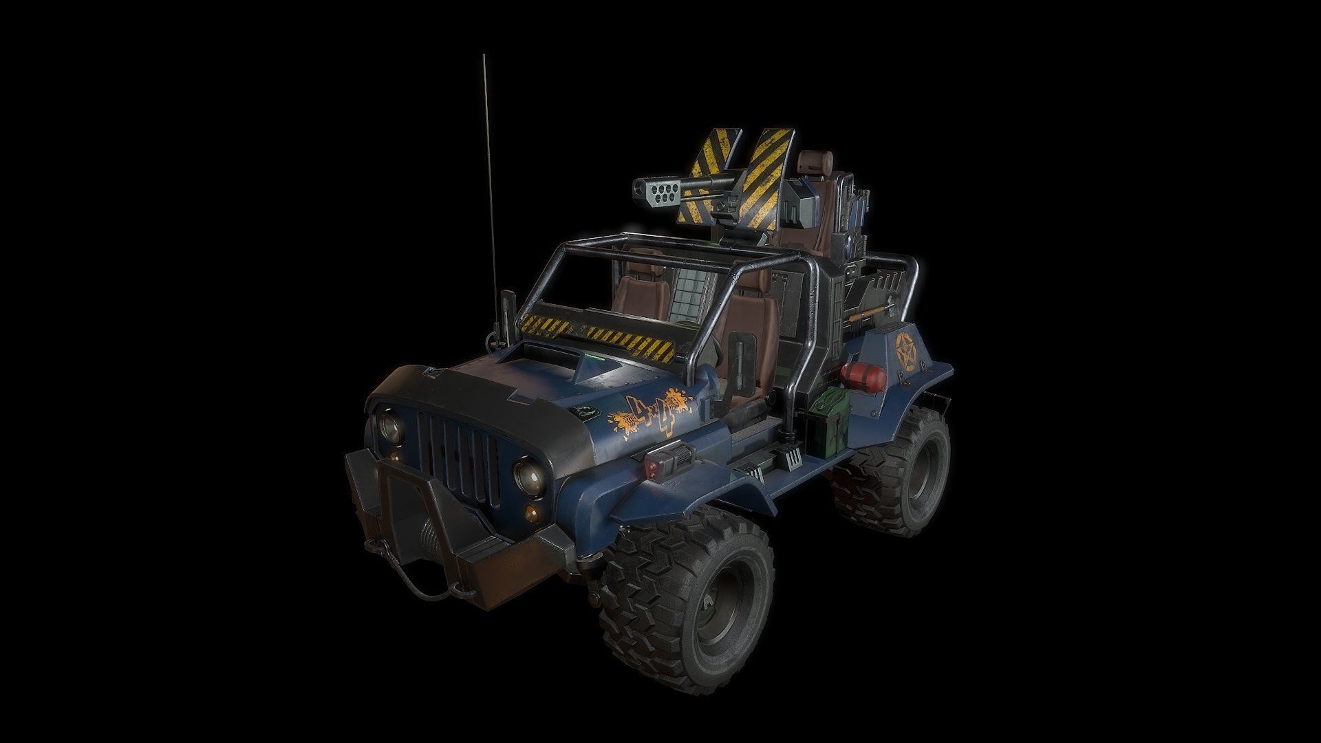 Jeep LowPoly fallout Low-poly 3D model_2
