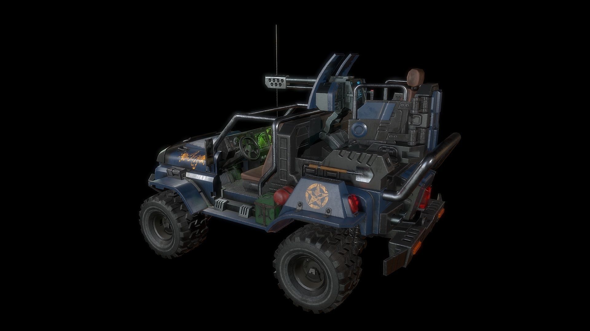 Jeep LowPoly fallout Low-poly 3D model_4