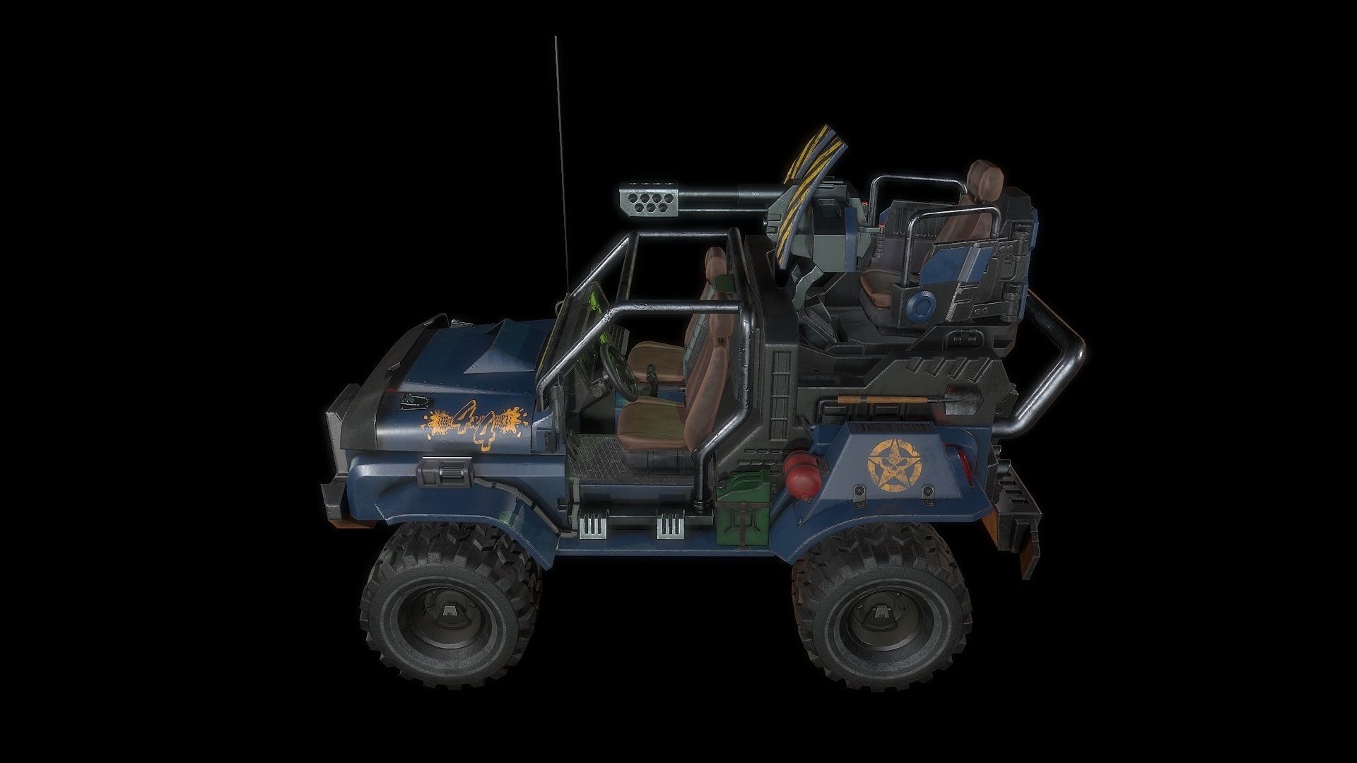 Jeep LowPoly fallout Low-poly 3D model_3
