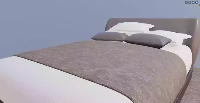 well made bed Low-poly 3D model