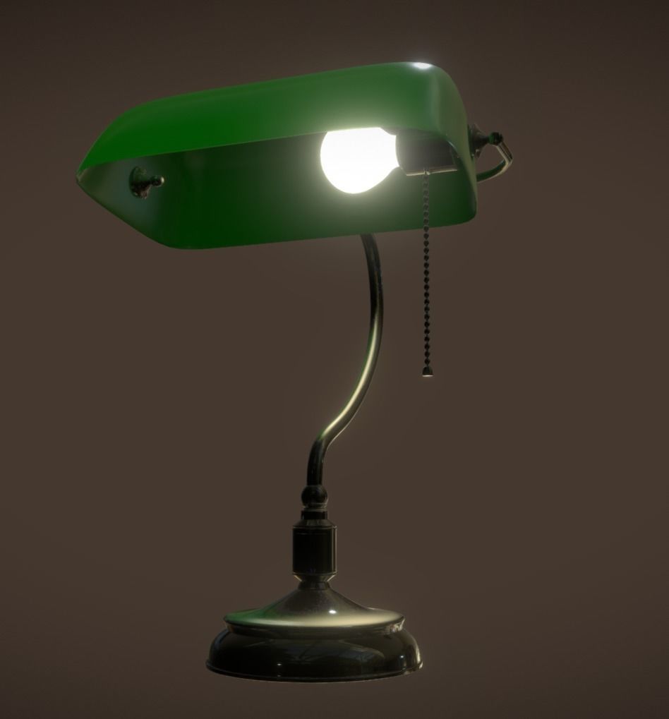 Bankers Lamp 3D model_2
