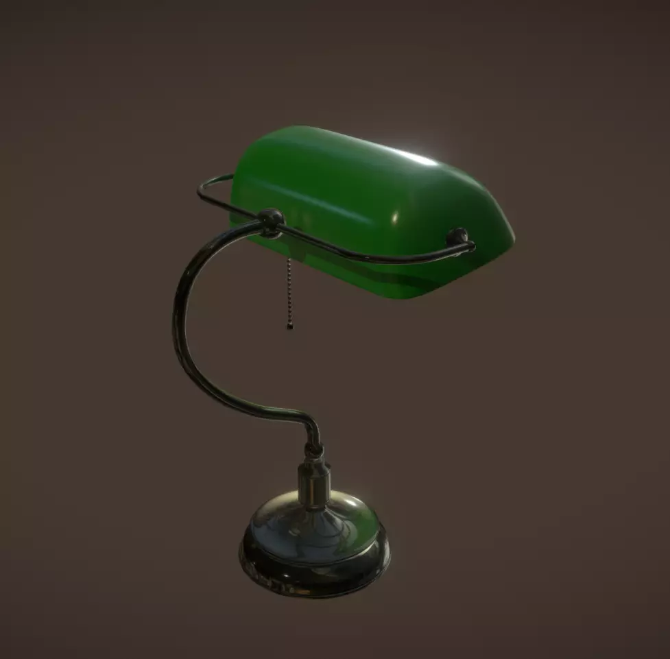Bankers Lamp 3D model_0