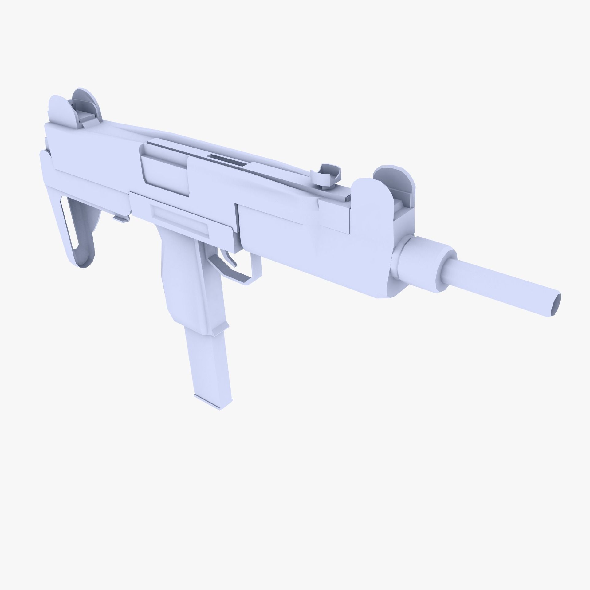 Uzi Submachine Gun Low-poly 3D model_1