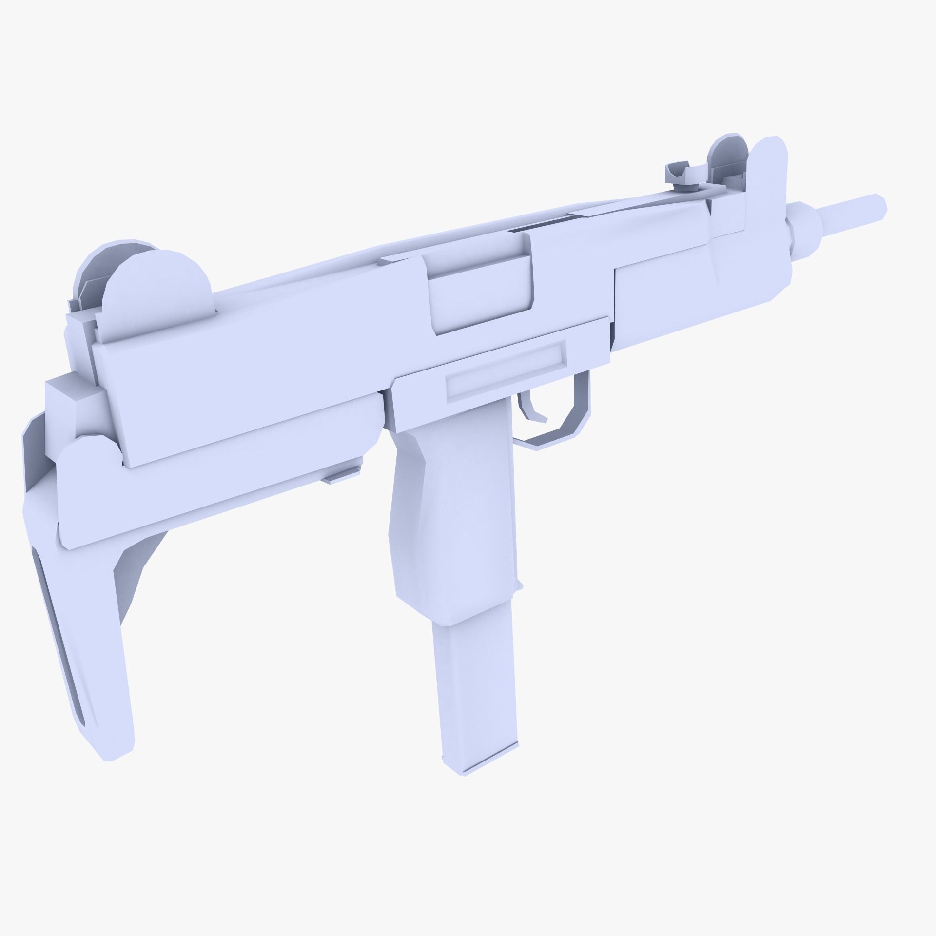 Uzi Submachine Gun Low-poly 3D model_4