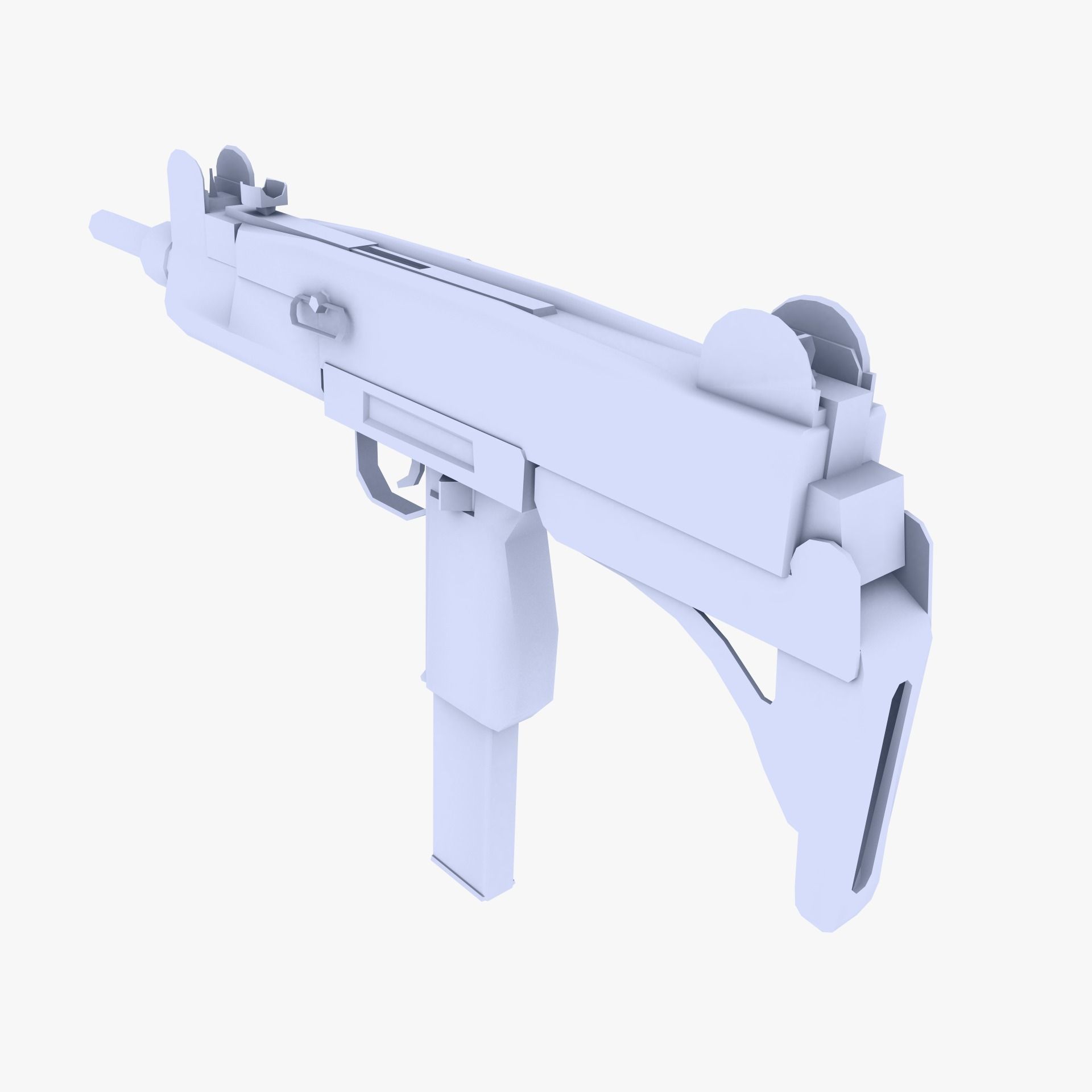 Uzi Submachine Gun Low-poly 3D model_2