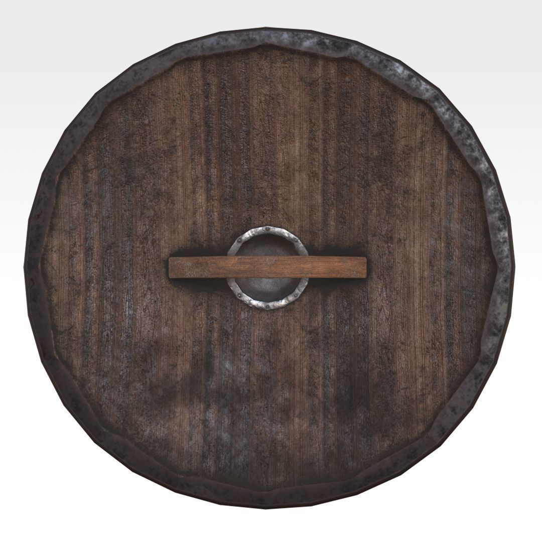 Targe viking shield Low-poly 3D model_3