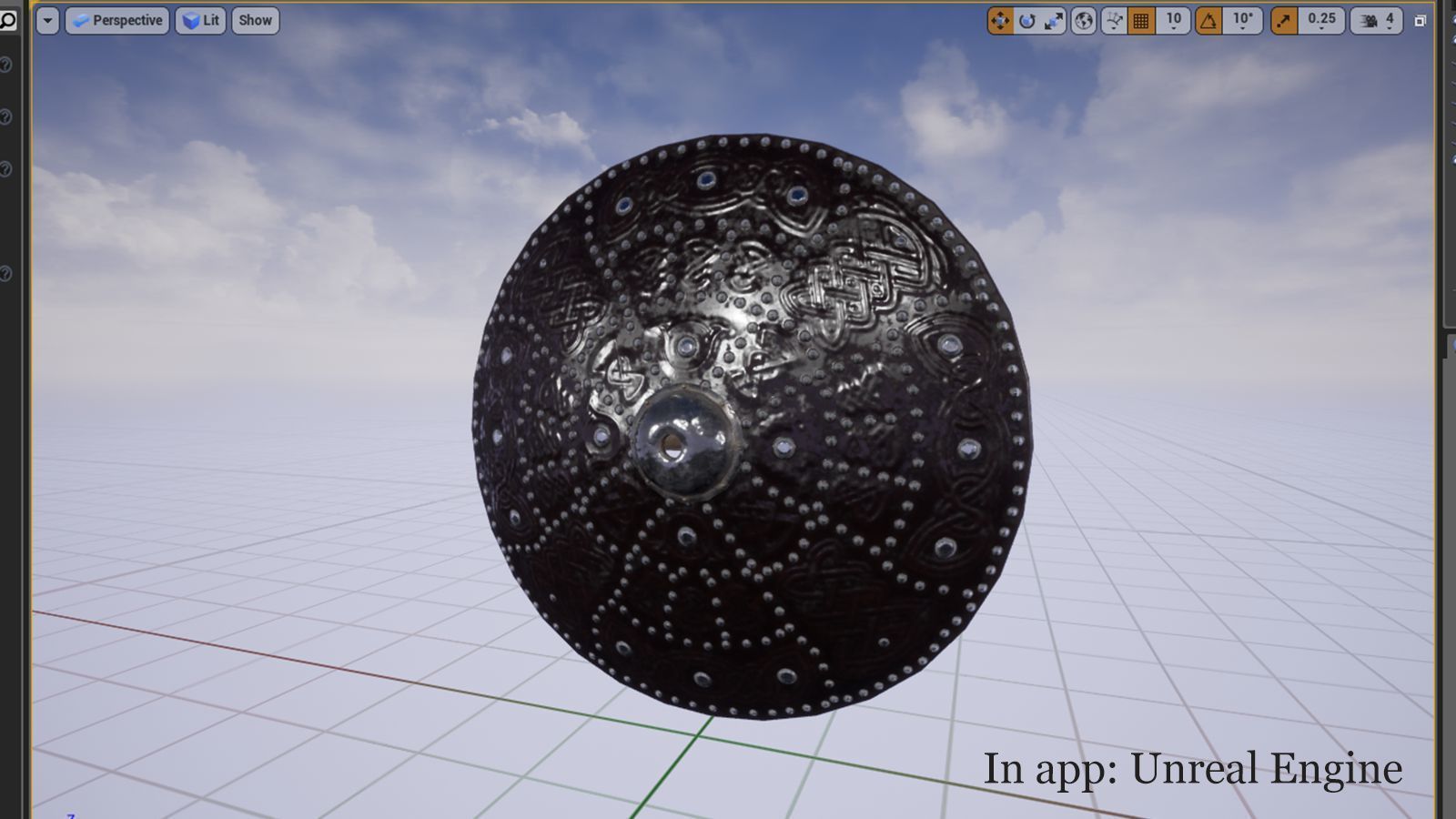 Targe viking shield Low-poly 3D model_12