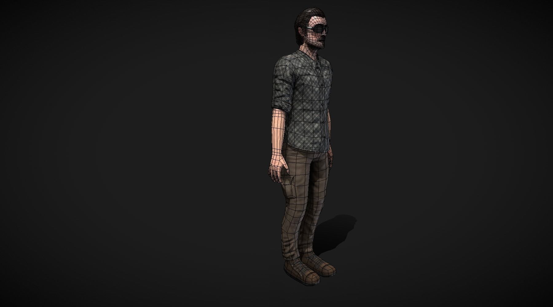 Male Character Animated Low-poly 3D model_15