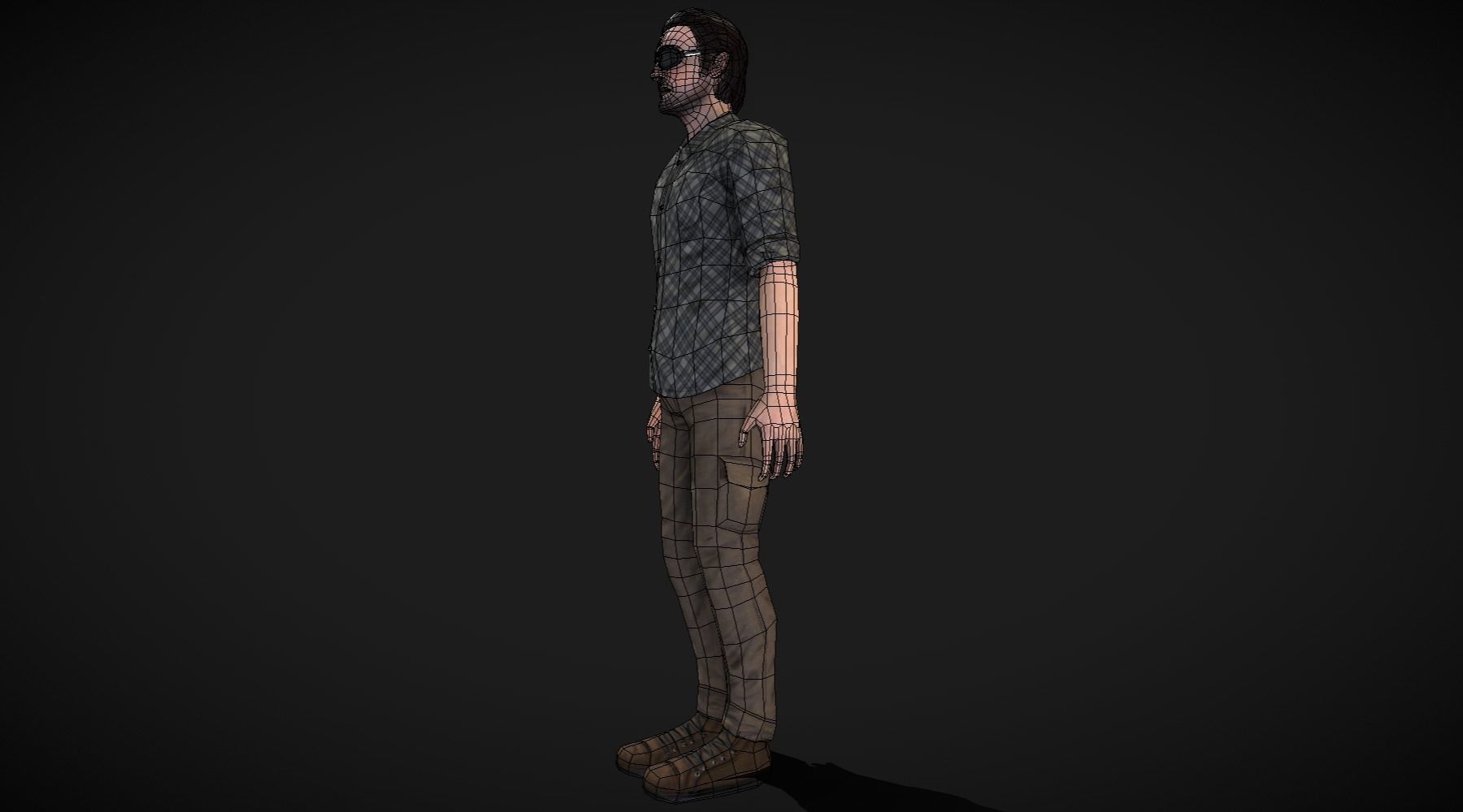 Male Character Animated Low-poly 3D model_10