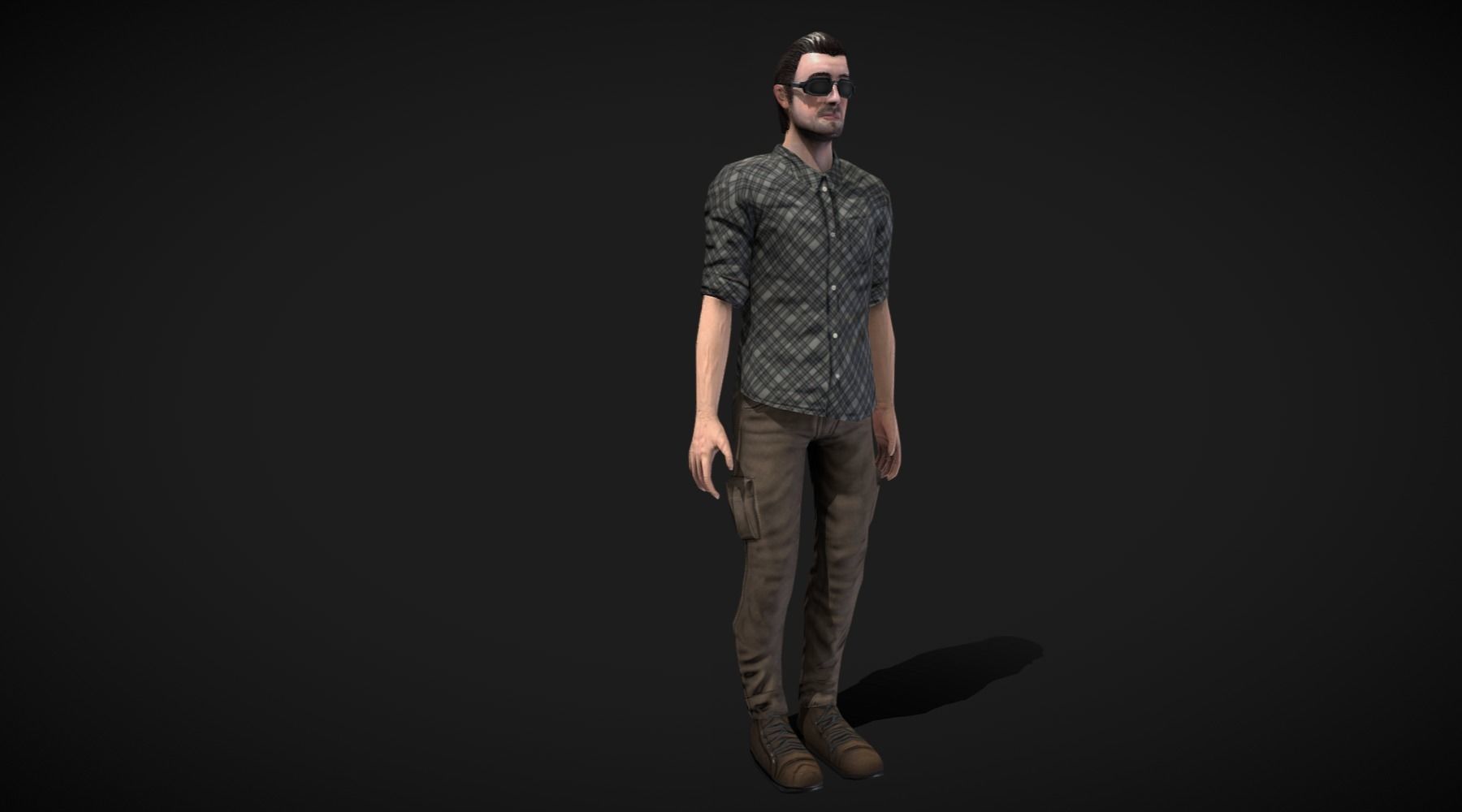 Male Character Animated Low-poly 3D model_7