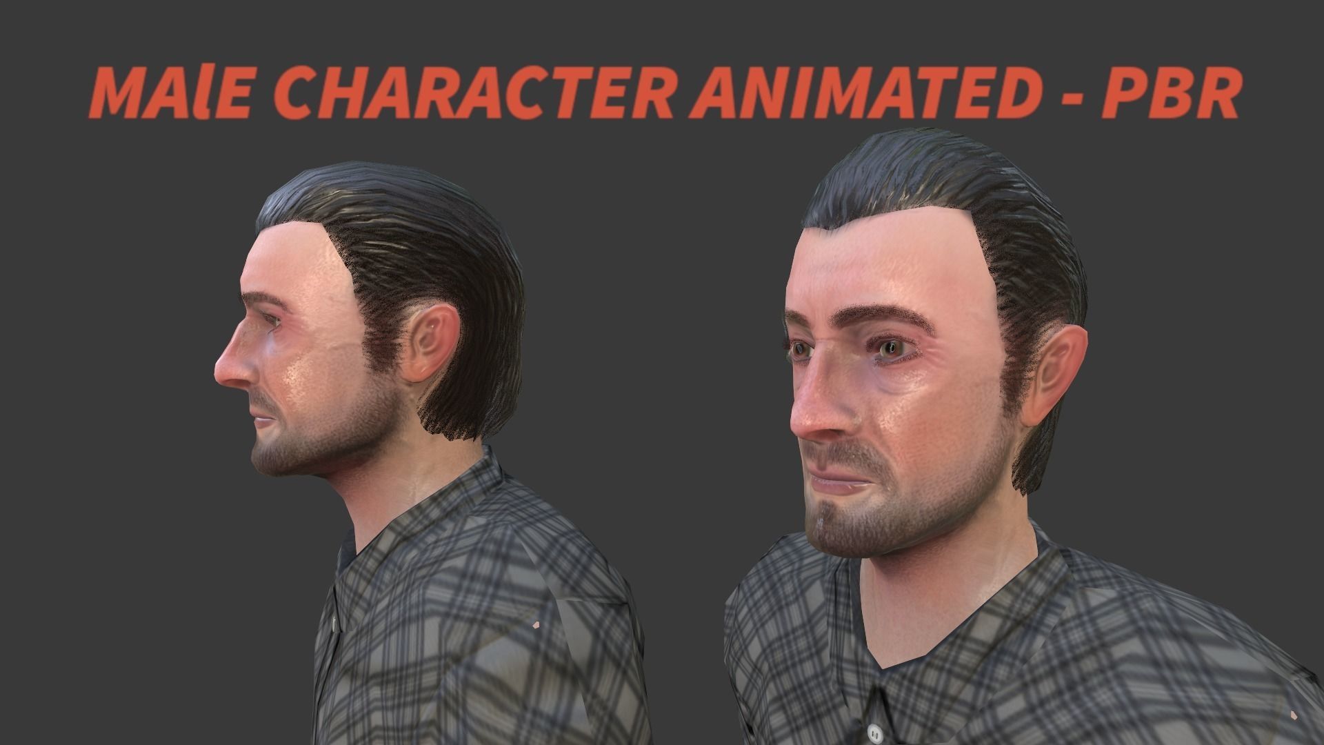 Male Character Animated Low-poly 3D model_23