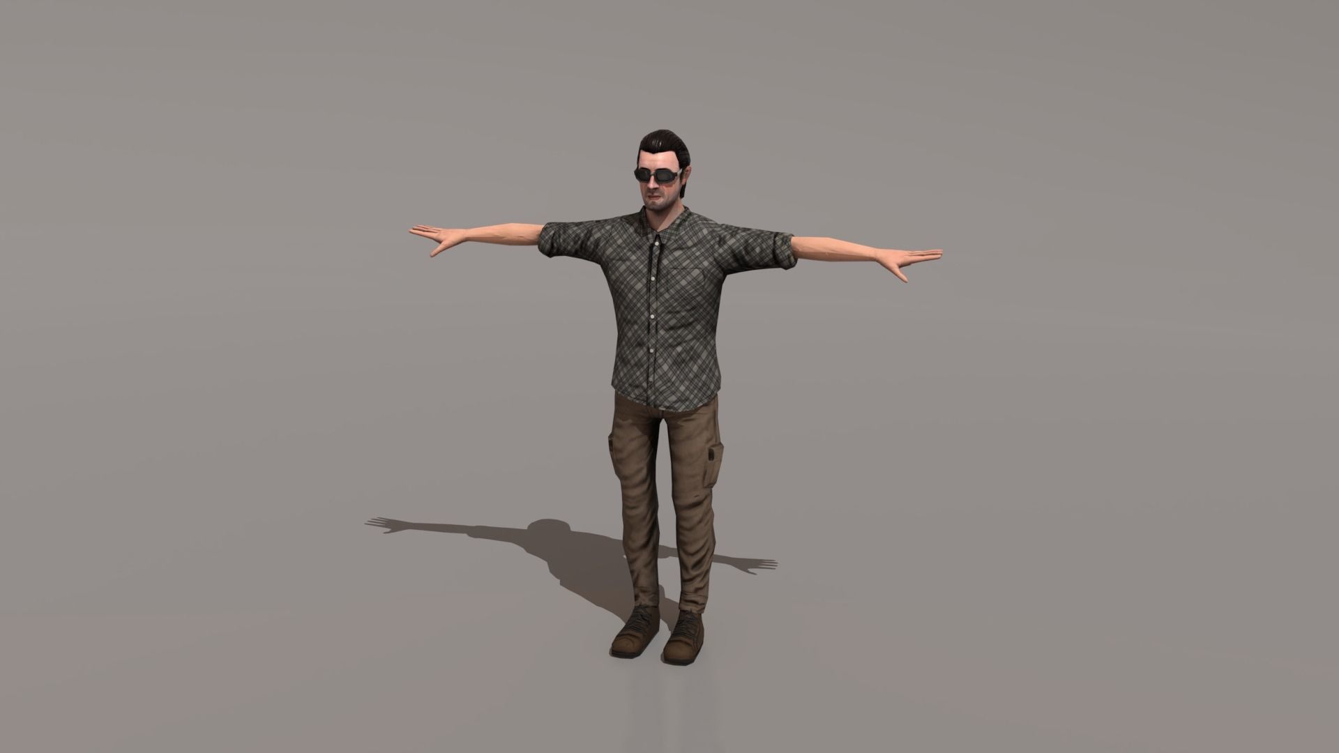Male Character Animated Low-poly 3D model_25