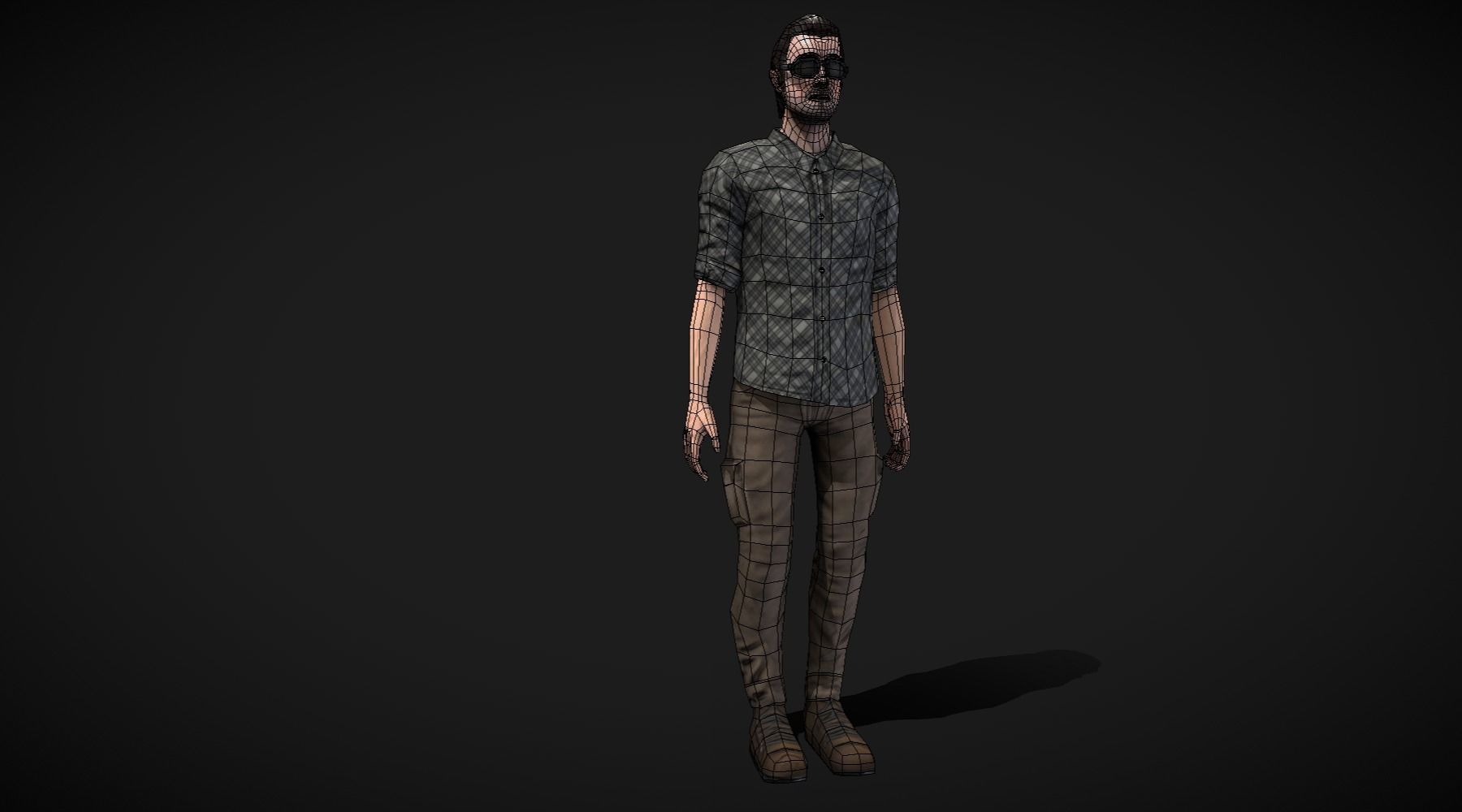 Male Character Animated Low-poly 3D model_16
