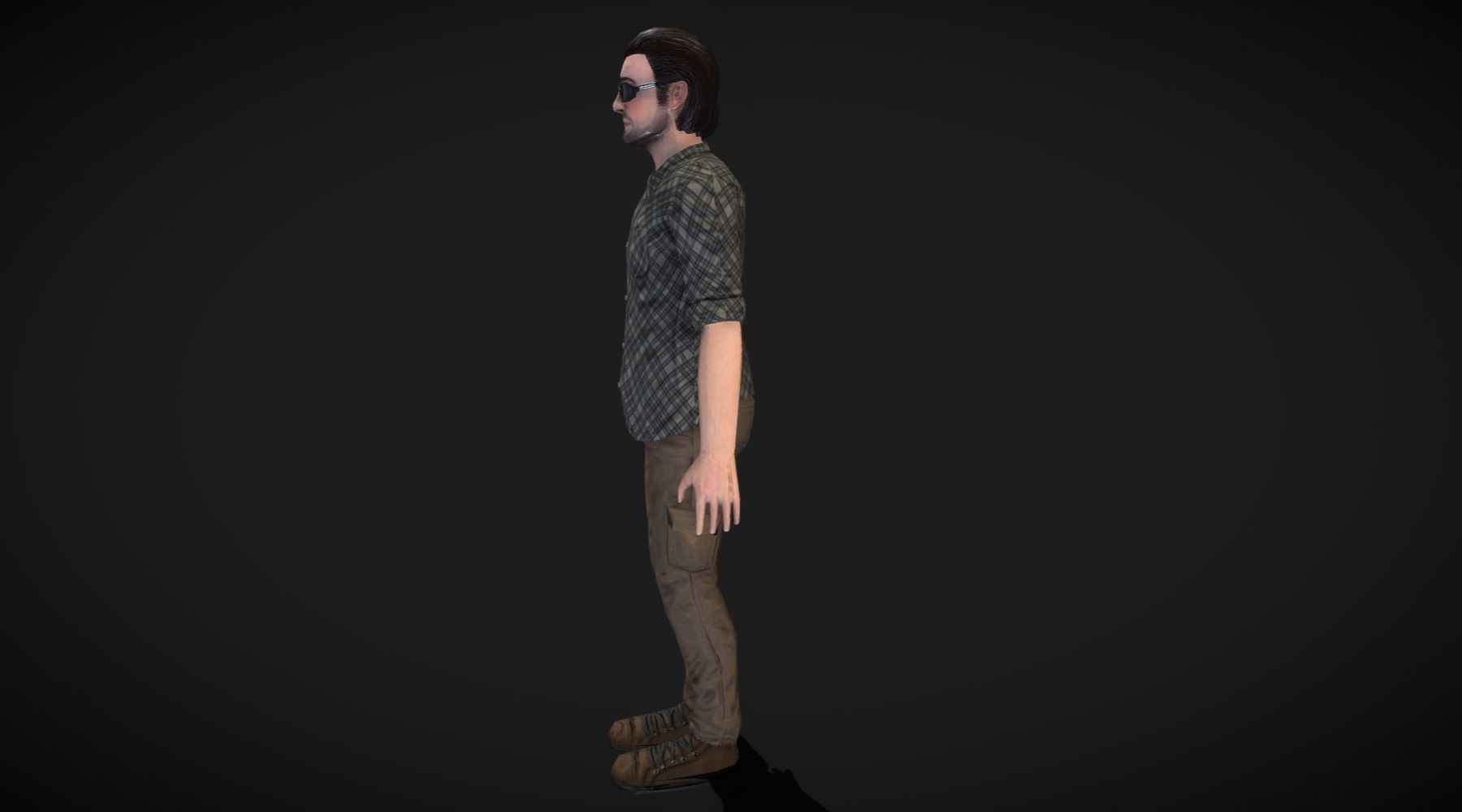 Male Character Animated Low-poly 3D model_2