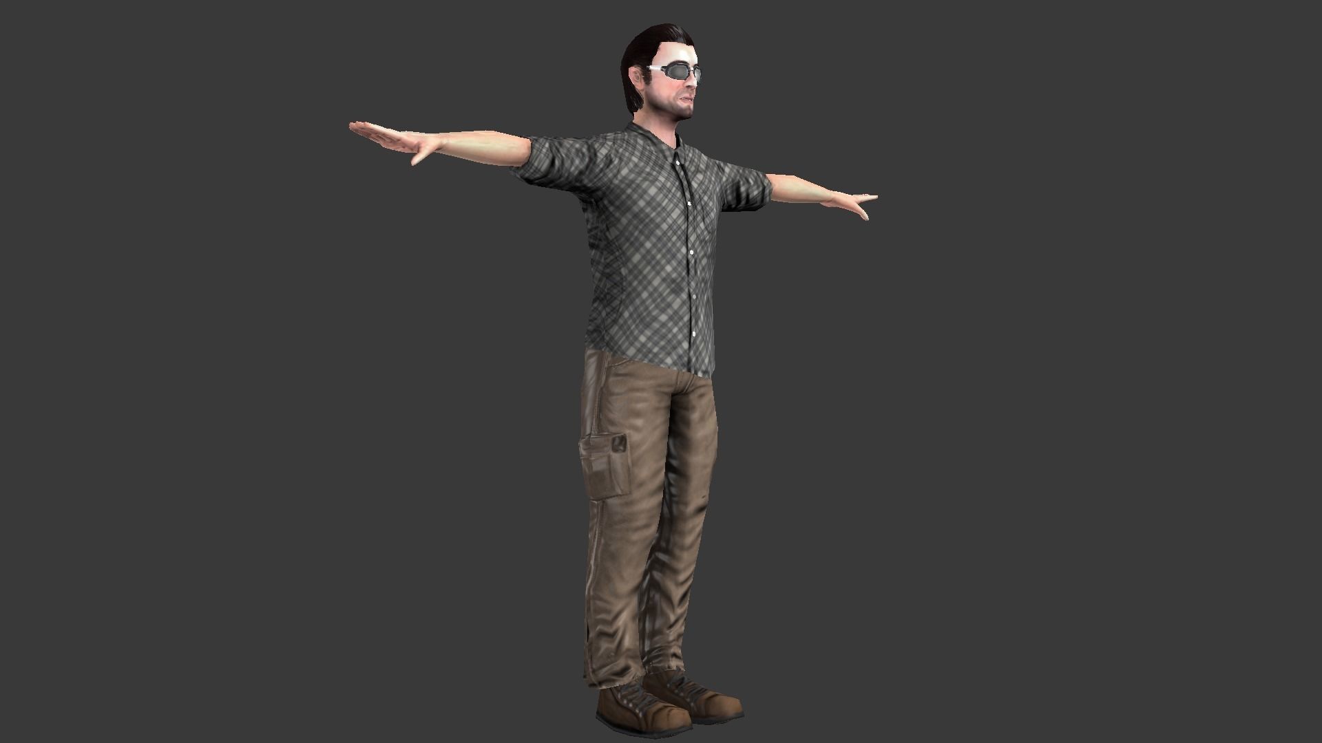 Male Character Animated Low-poly 3D model_34
