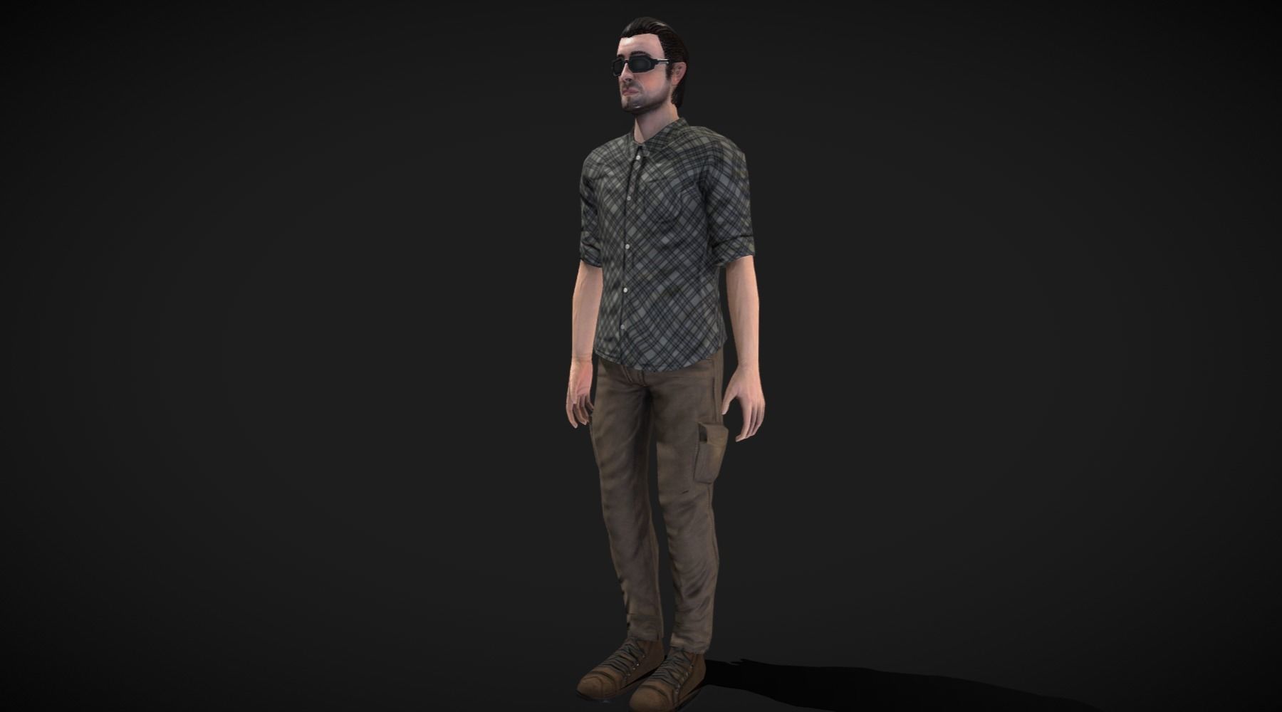 Male Character Animated Low-poly 3D model_1