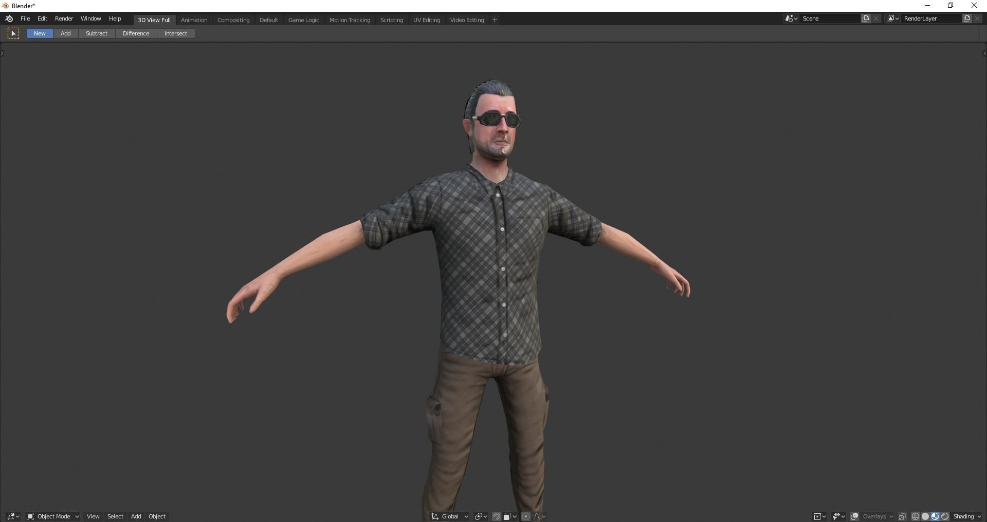 Male Character Animated Low-poly 3D model_64