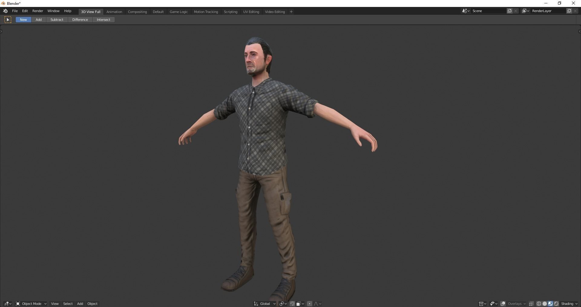 Male Character Animated Low-poly 3D model_65