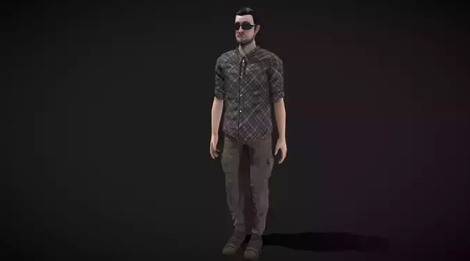 Male Character Animated Low-poly 3D model