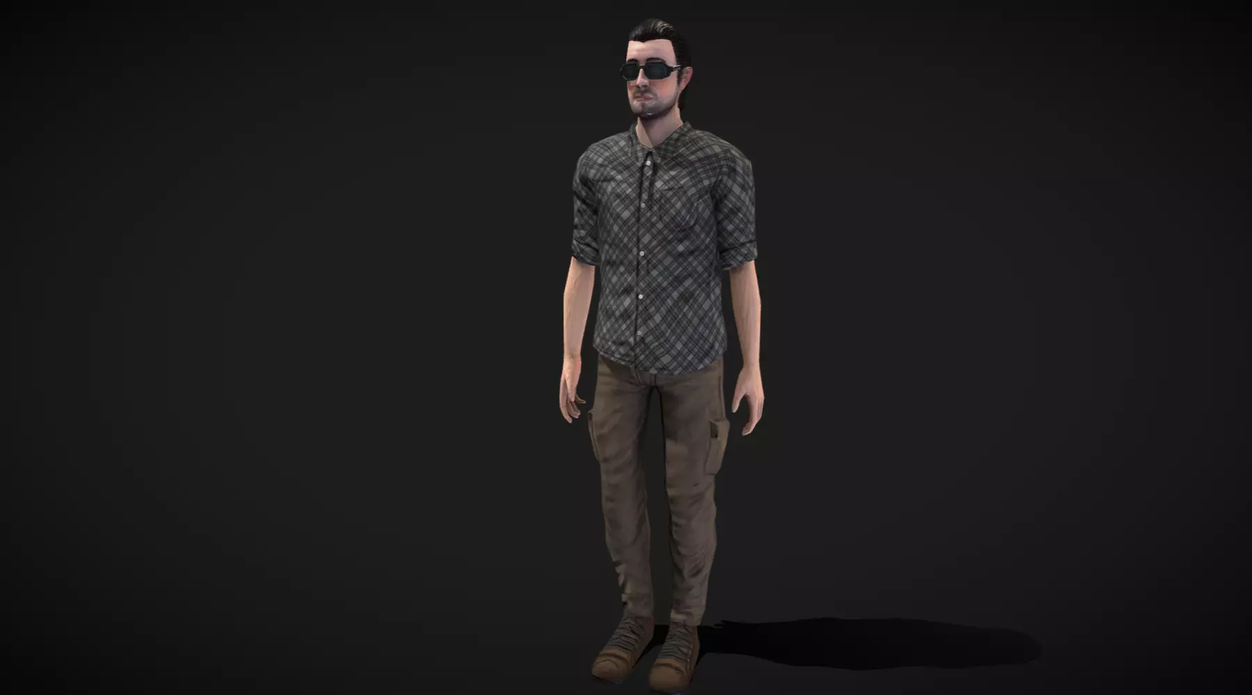 Male Character Animated Low-poly 3D model_0