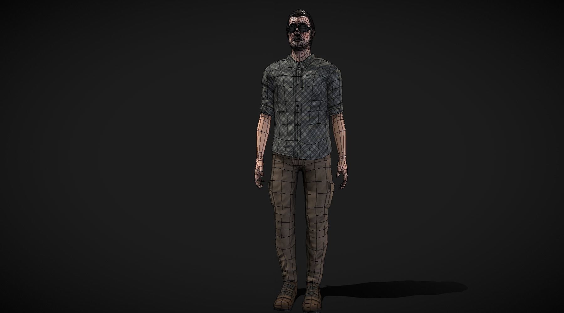 Male Character Animated Low-poly 3D model_8