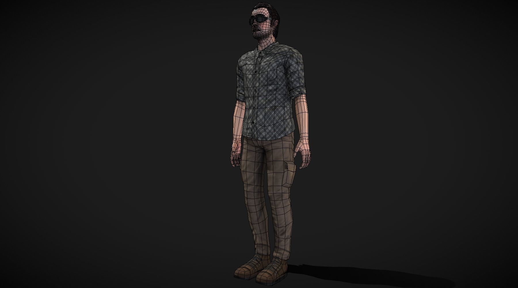 Male Character Animated Low-poly 3D model_9