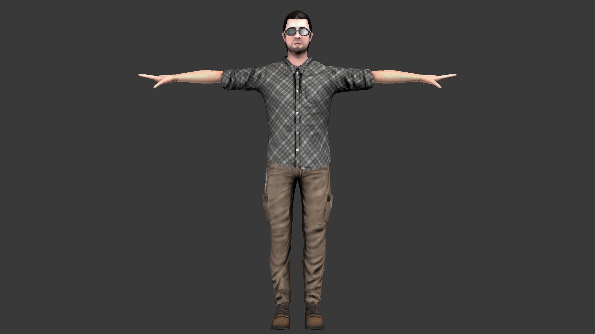 Male Character Animated Low-poly 3D model_27