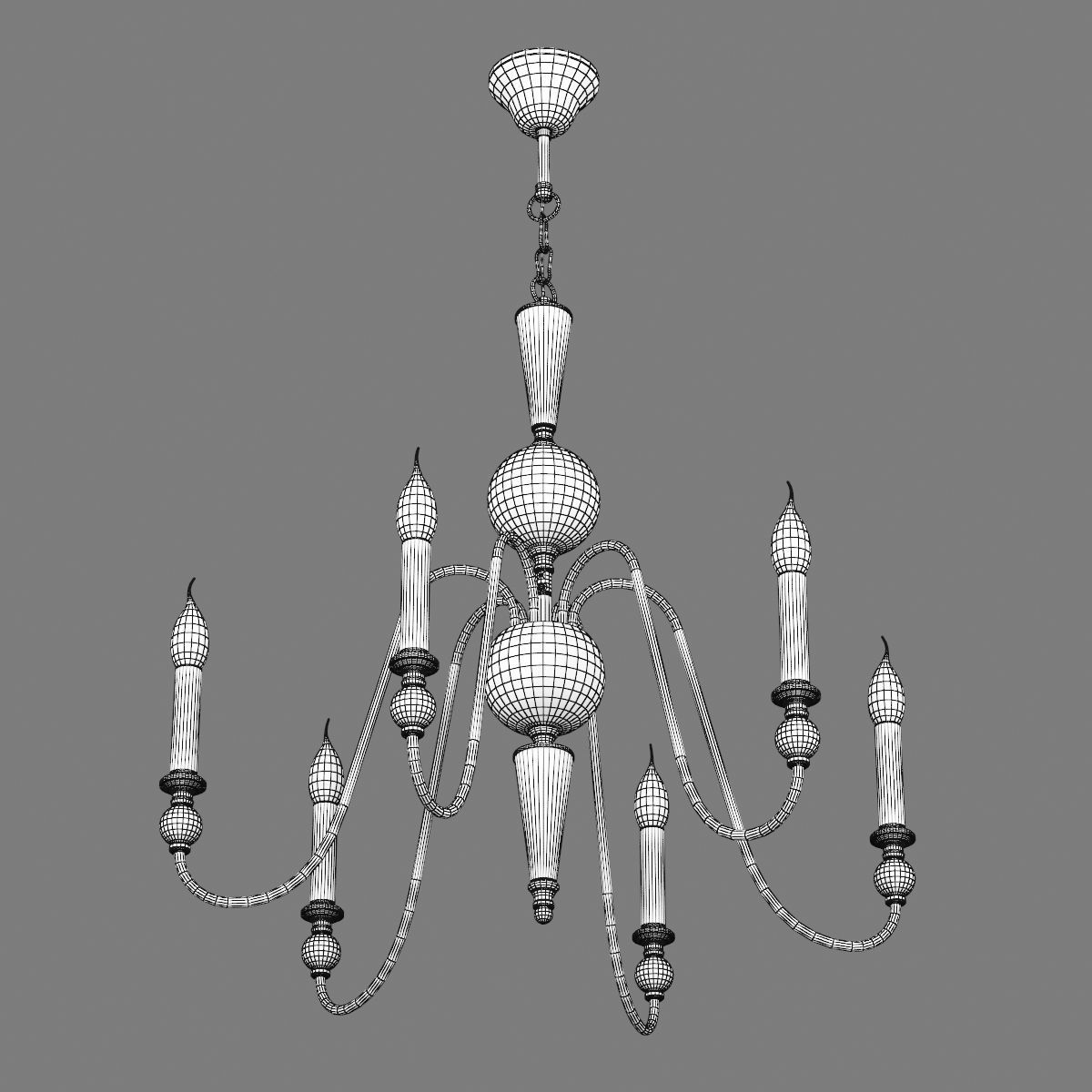 732067 Ragno Lightstar Chandelier 3D model_7