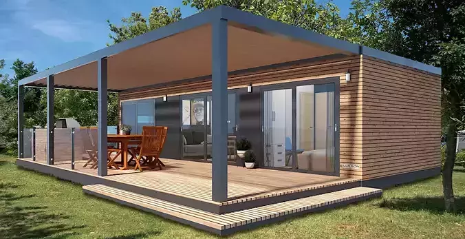 mobile home tiny house vacation house on 40m2 3dmodel