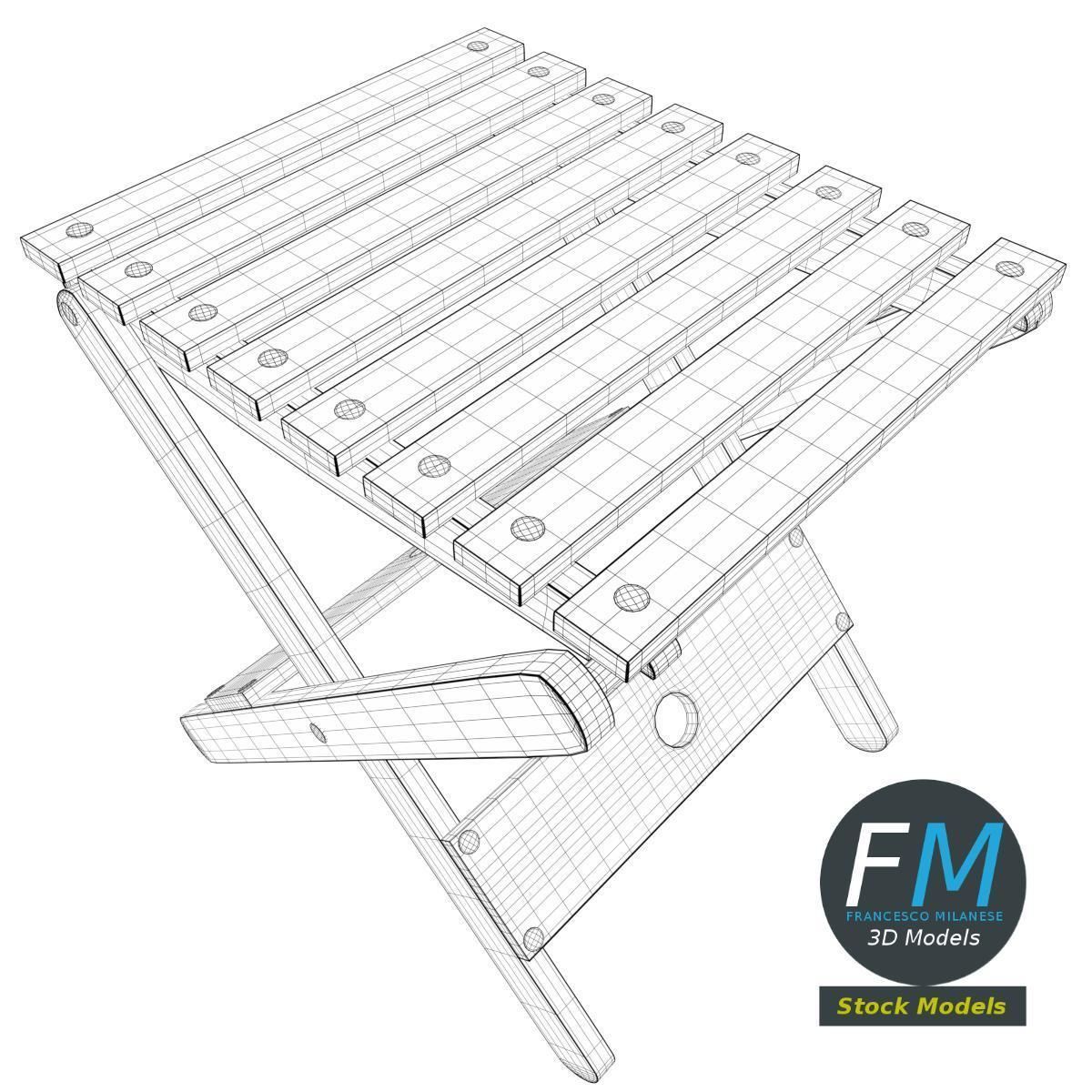 Folding stool 2 3D model_7